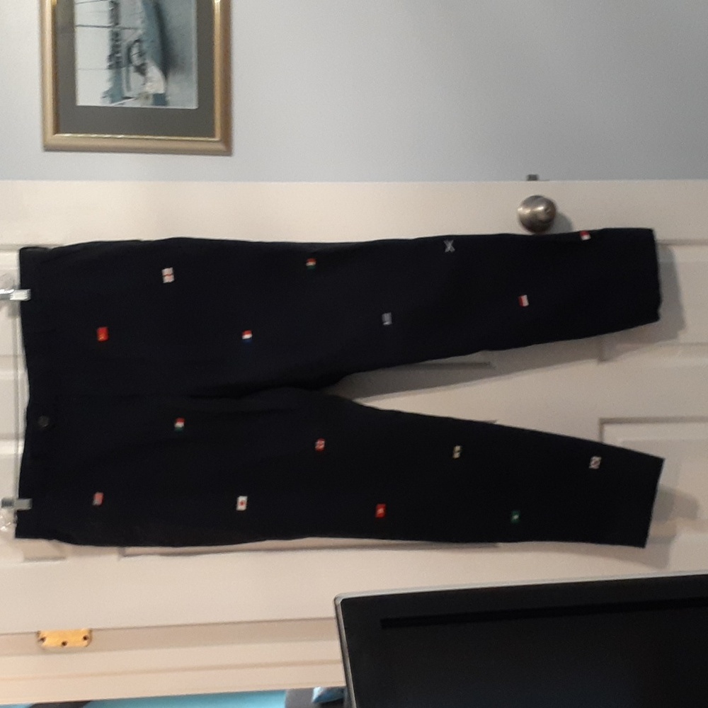 Brooks Brothers Navy Chinos with Flag Accents
